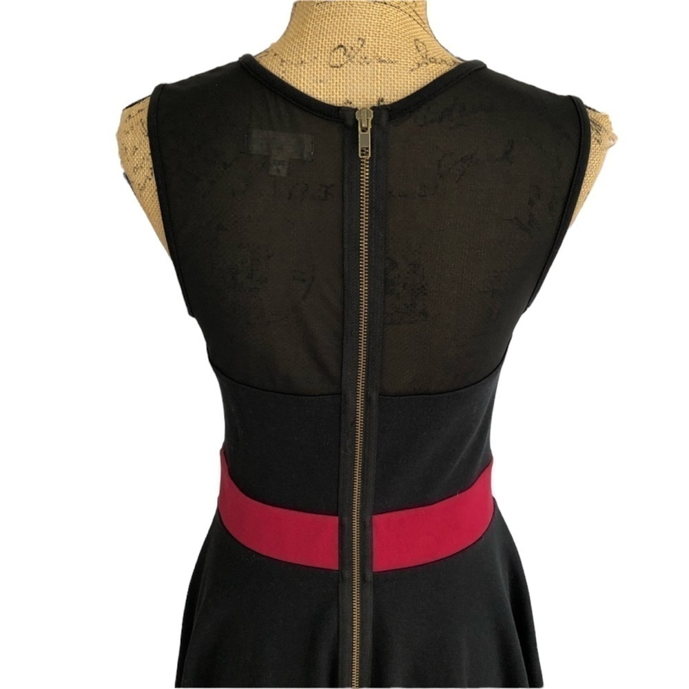 OLSENBOYE Sexy Mesh Front Ponte Swing Dress - Picture 7 of 9